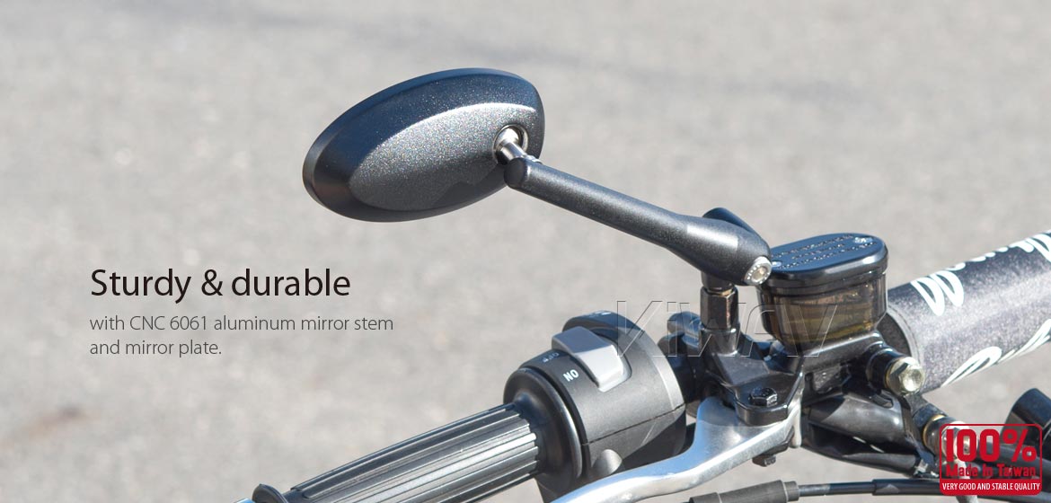KiWAV motorcycle mirrors Trusti universal fit for 10mm mirror thread and Harley Davidson