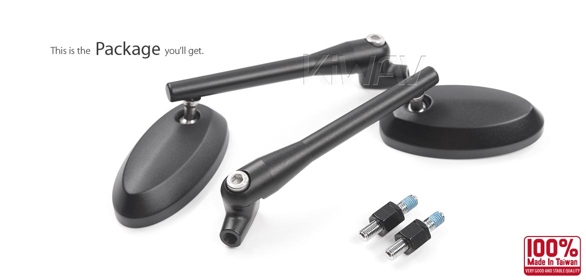 KiWAV motorcycle mirrors Trusti compatible for Harley Davidson Street 500/ 750