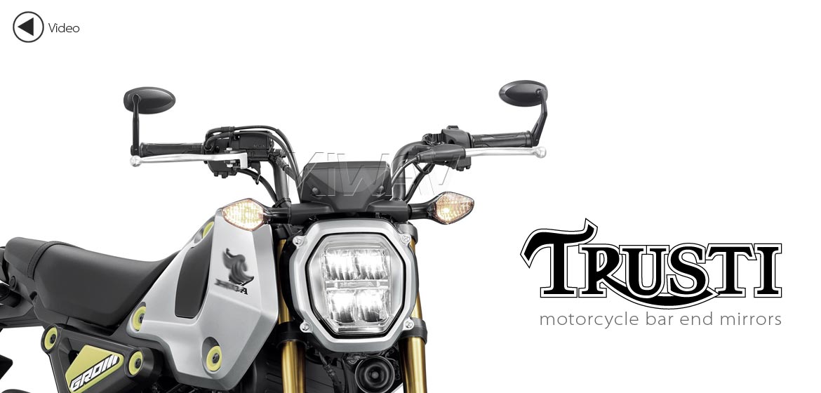KiWAV motorcycle aluminum bar end mirrors Trusti black for M6 threaded handlebars motorcycles