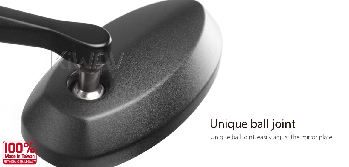 KiWAV motorcycle aluminum bar end mirrors Trusti black compatible for Triumph air-cooled motorcycles