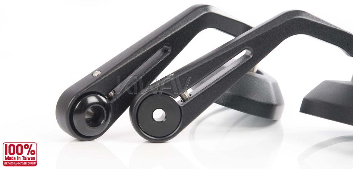 KiWAV motorcycle aluminum bar end mirrors Trusti black compatible for Triumph air-cooled motorcycles