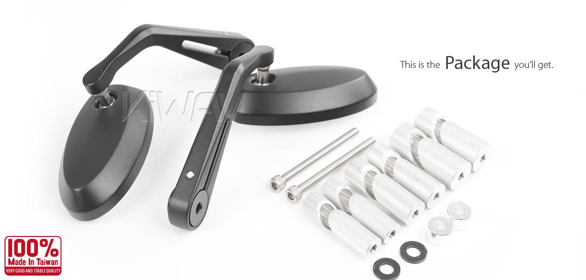 KiWAV motorcycle aluminum bar end mirrors Trusti black compatible for Harley Sportster Dyna Softail XG Street motorcycles