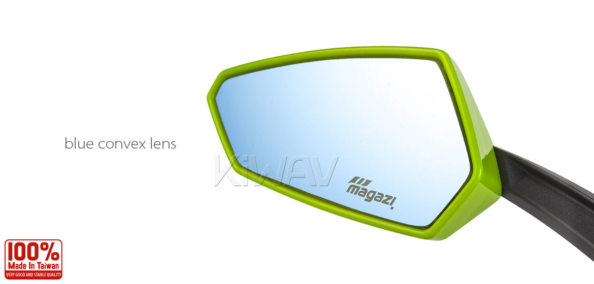KiWAV Tulip green motorcycle mirrors universal fit Magazi