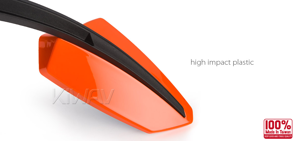 KiWAV Tulip orange motorcycle mirrors universal fit Magazi