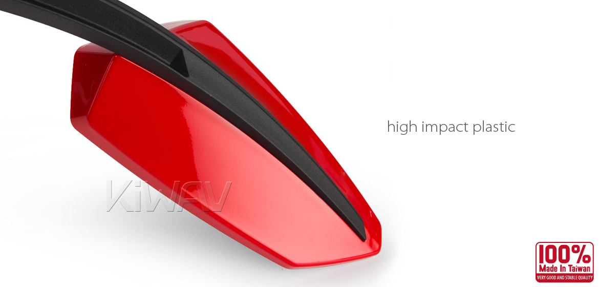 KiWAV Tulip red motorcycle mirrors universal fit Magazi