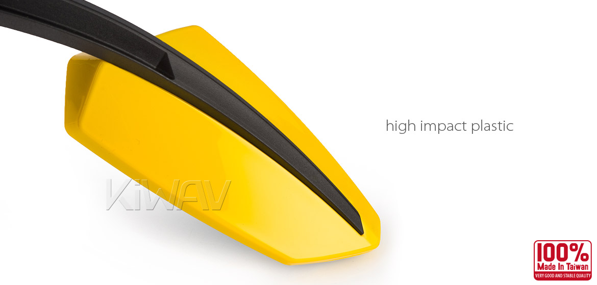 KiWAV Tulip yellow motorcycle mirrors universal fit Magazi