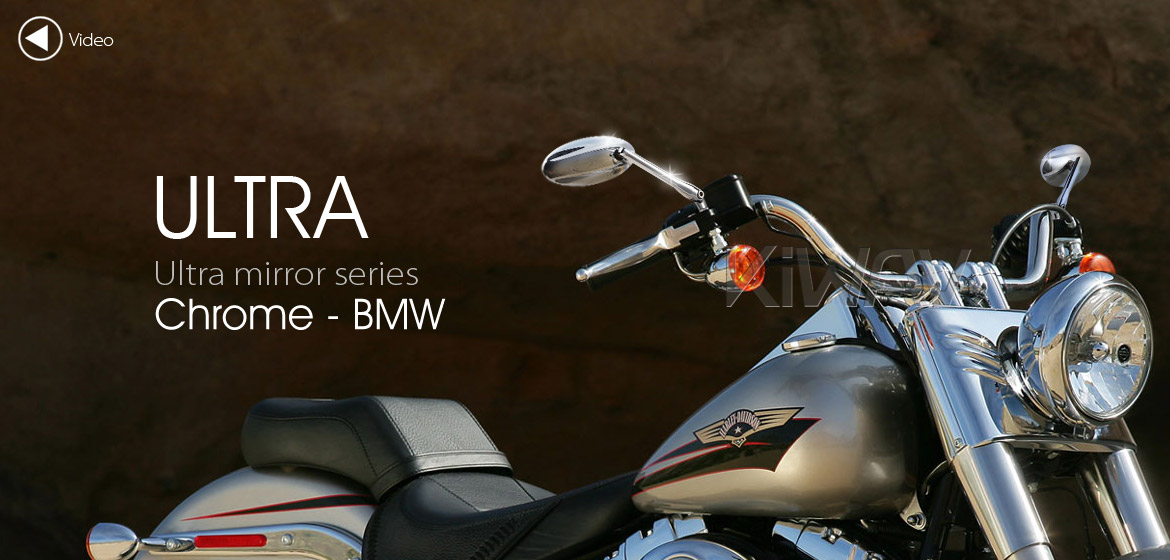KiWAV motorcycle mirrors Ultra chrome for BMW