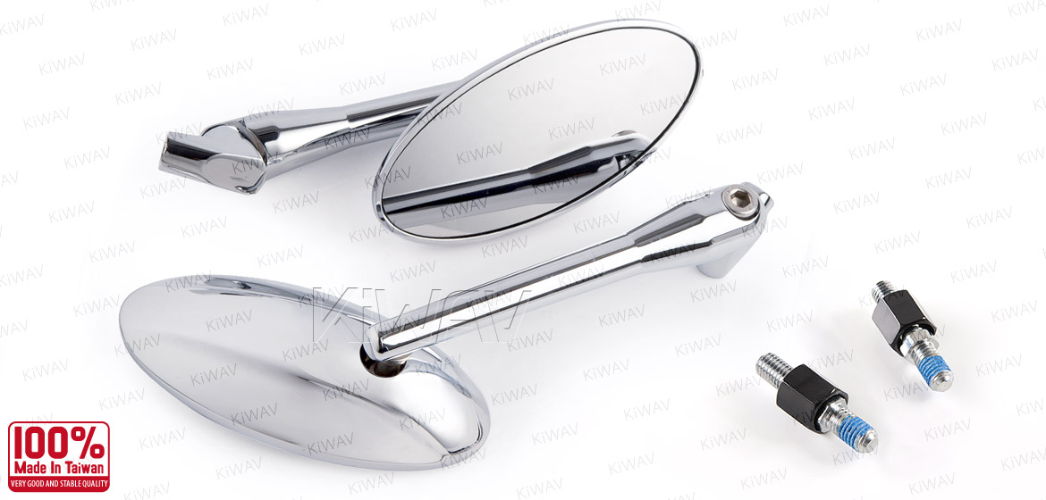 KiWAV motorcycle mirrors Ultra chrome for Harley Street 750 500
