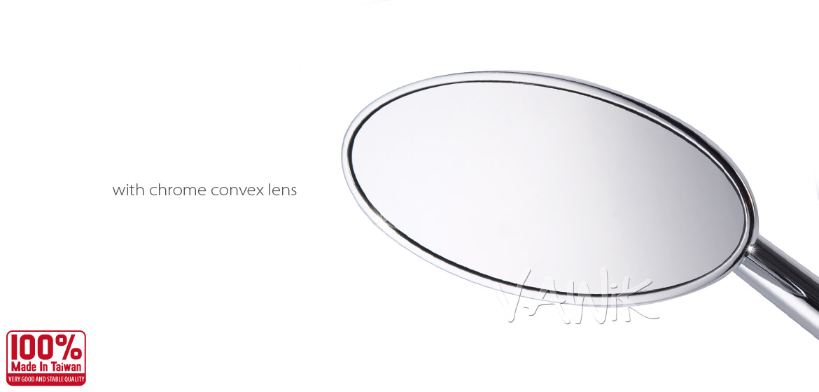 VAWiK motorcycle Ultra chrome sportsbike mirrors with black base for sportsbike