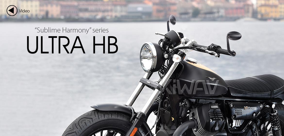 KiWAV Ultra black motorcycle bar end mirrors for Moto Guzzi motorcycles