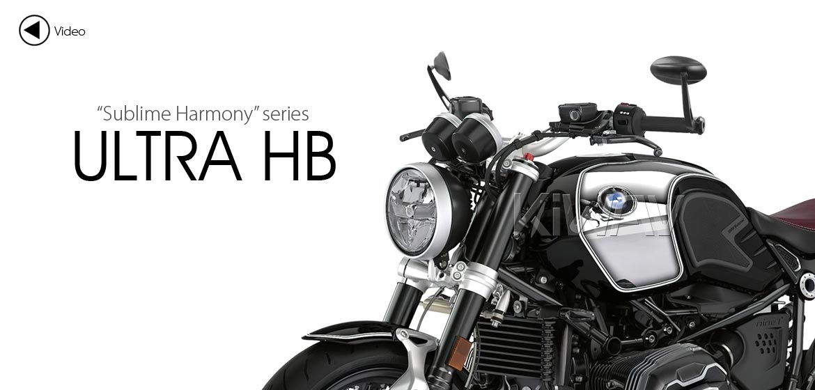 KiWAV Ultra black motorcycle bar end mirrors bmw