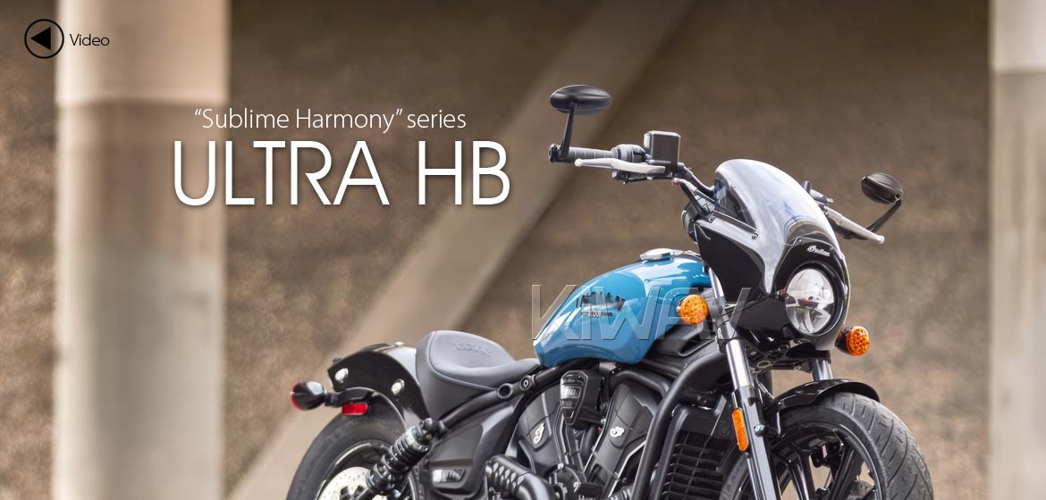 KiWAV Ultra black motorcycle bar end mirrors compatible for Specific Indian models