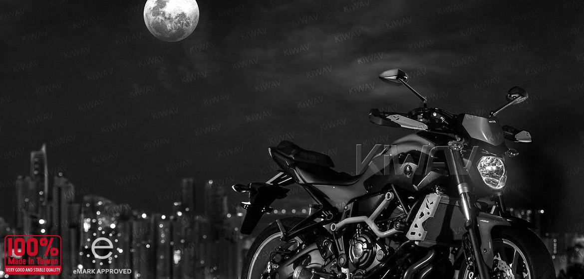 KiWAV motorcycle mirrors Venom black for Harley and Metric 10mm bikes Magazi