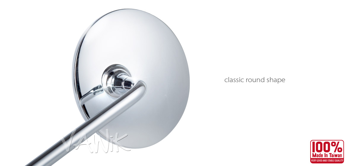 VAWiK motorcycle mirrors scooter Super Round Chrome Magazi