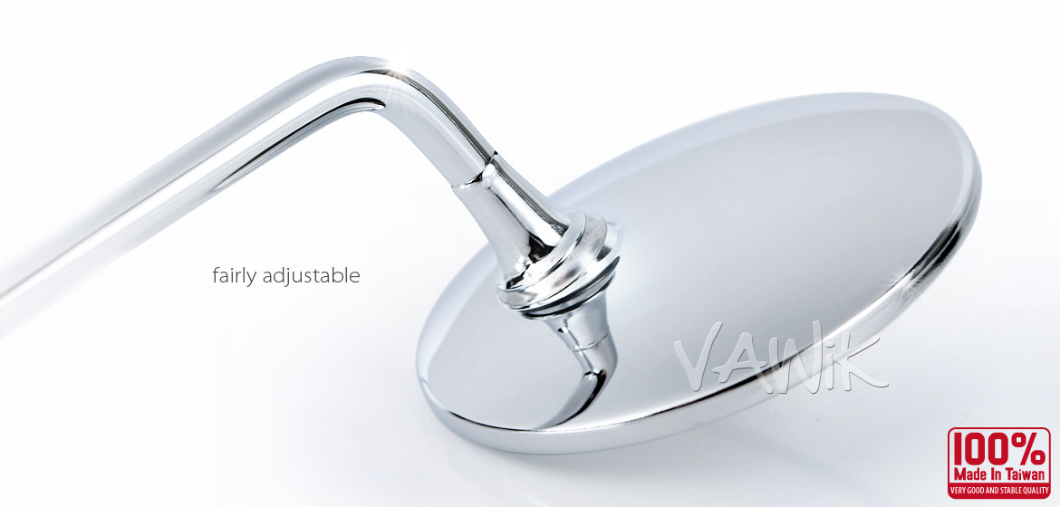VAWiK motorcycle mirrors scooter Super Round Chrome Magazi