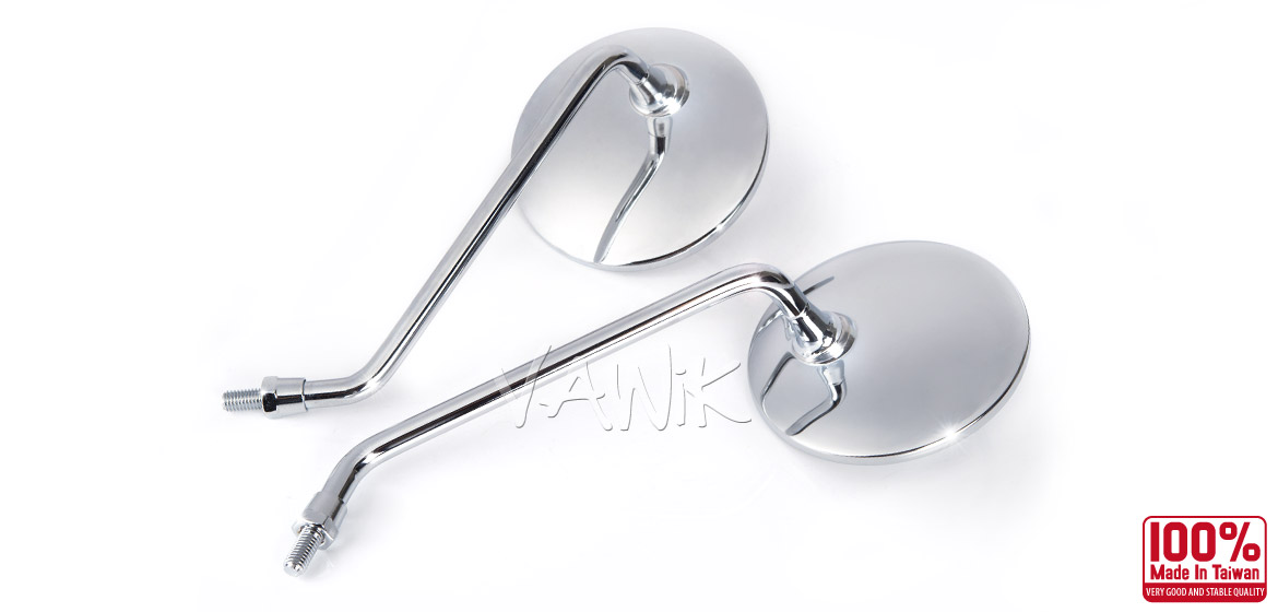 VAWiK motorcycle mirrors scooter Super Round Chrome Magazi