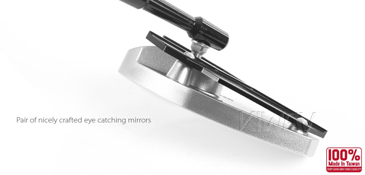 KiWAV Magazi Viper motorcycle mirrors black compatible for 10mm metric and Harley bikes