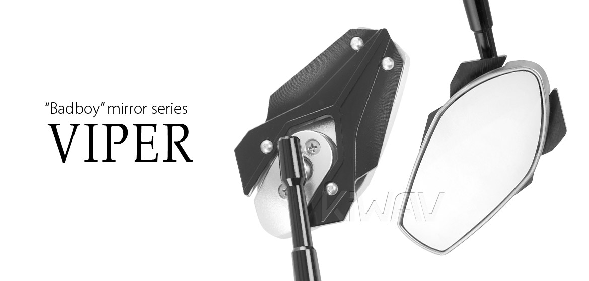 KiWAV Magazi Viper motorcycle mirrors Scooter black