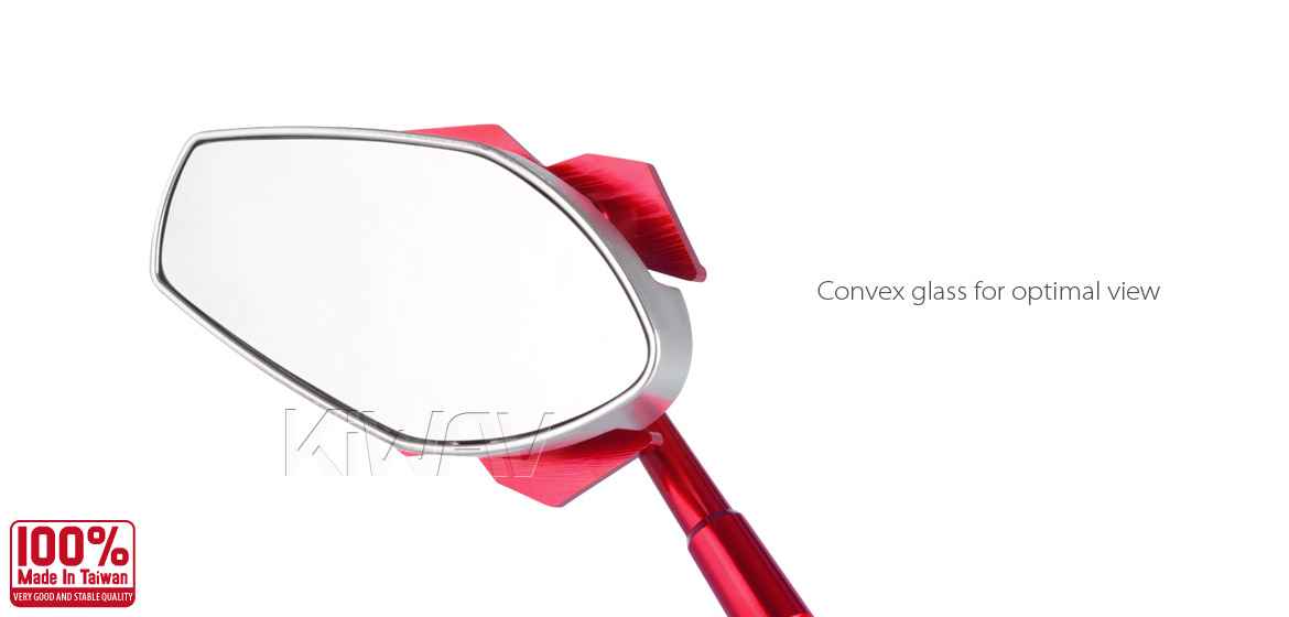 KiWAV Magazi Viper motorcycle mirrors universal red
