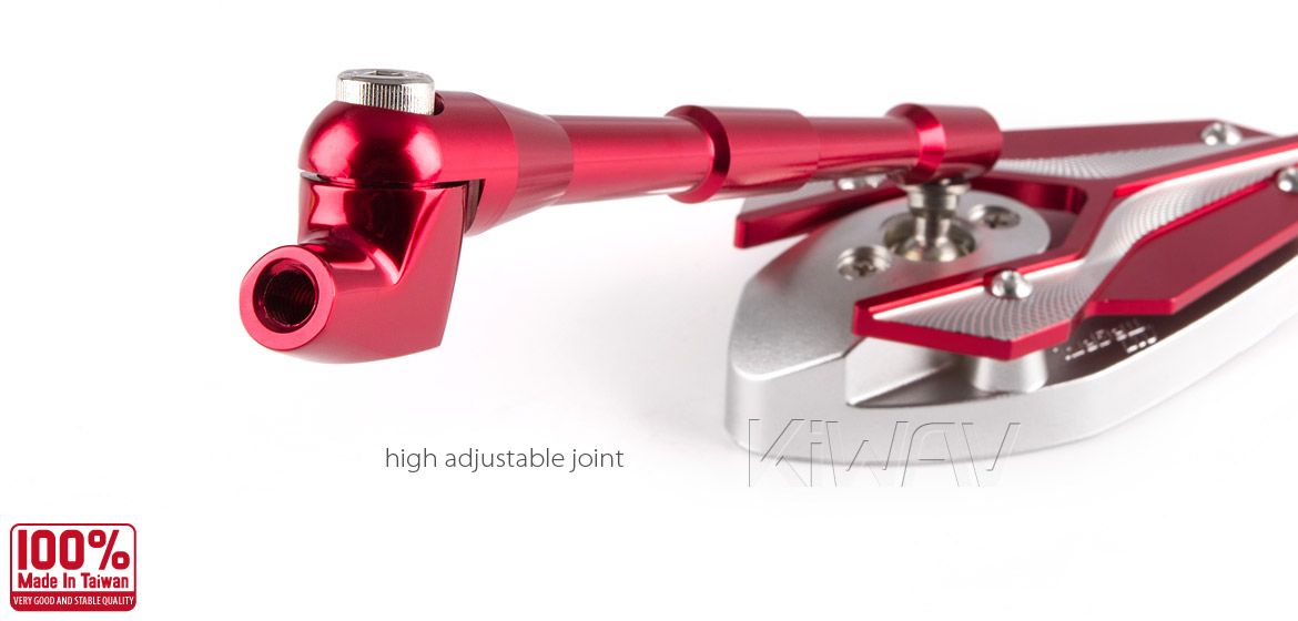 KiWAV Magazi Viper motorcycle mirrors universal red
