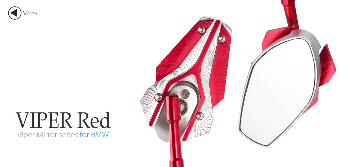 KiWAV Magazi Viper motorcycle mirrors BMW red