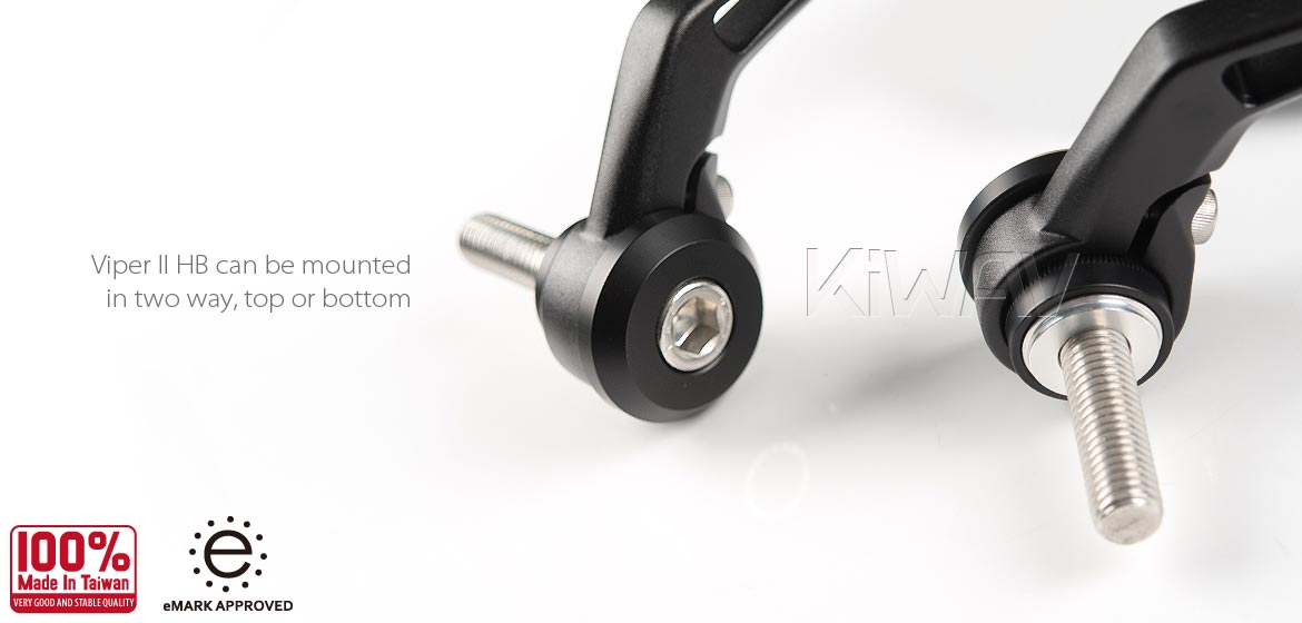 KiWAV motorcycle bar end mirrors ViperII black for BMW