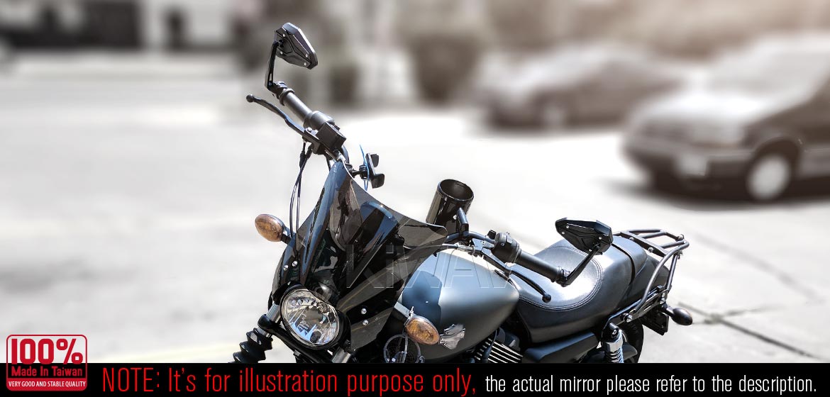 KiWAV motorcycle bar end mirrors ViperII black for Triumph water-cooled motorcycles
