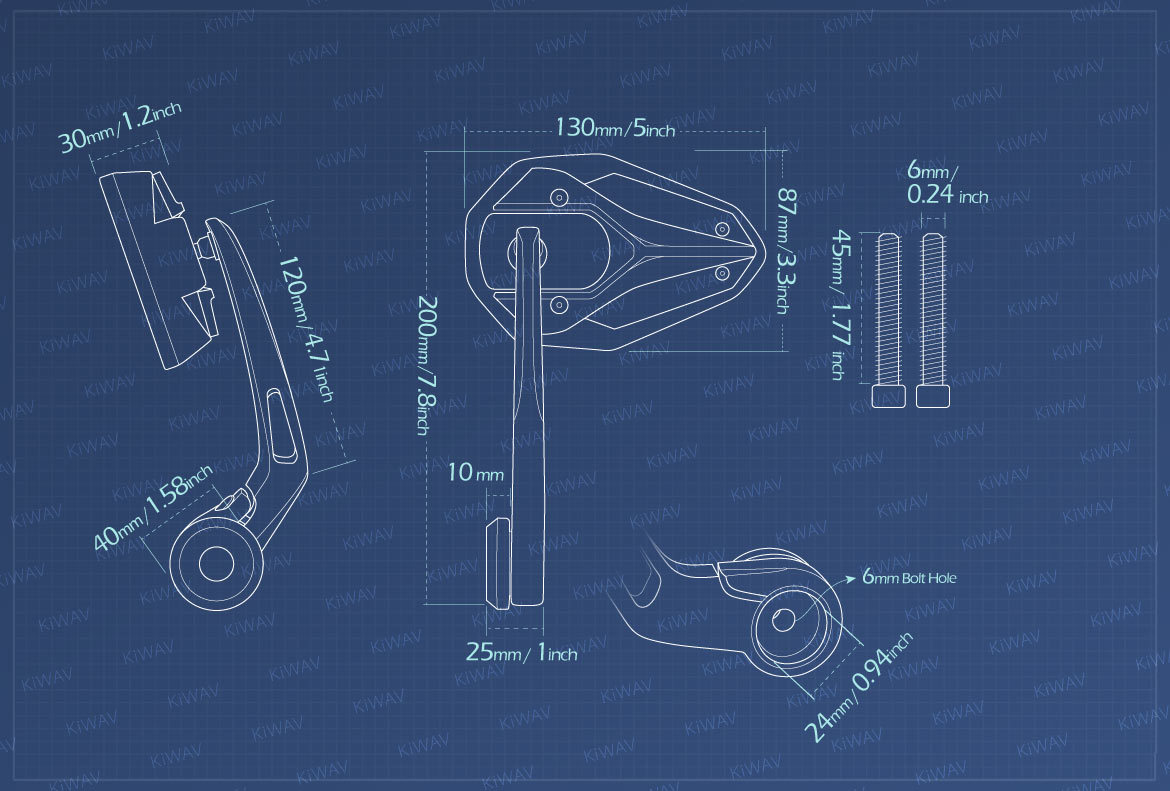 Measurement graph of KiWAV Viper2 bar end mirror with heavy weight for M6 threaded