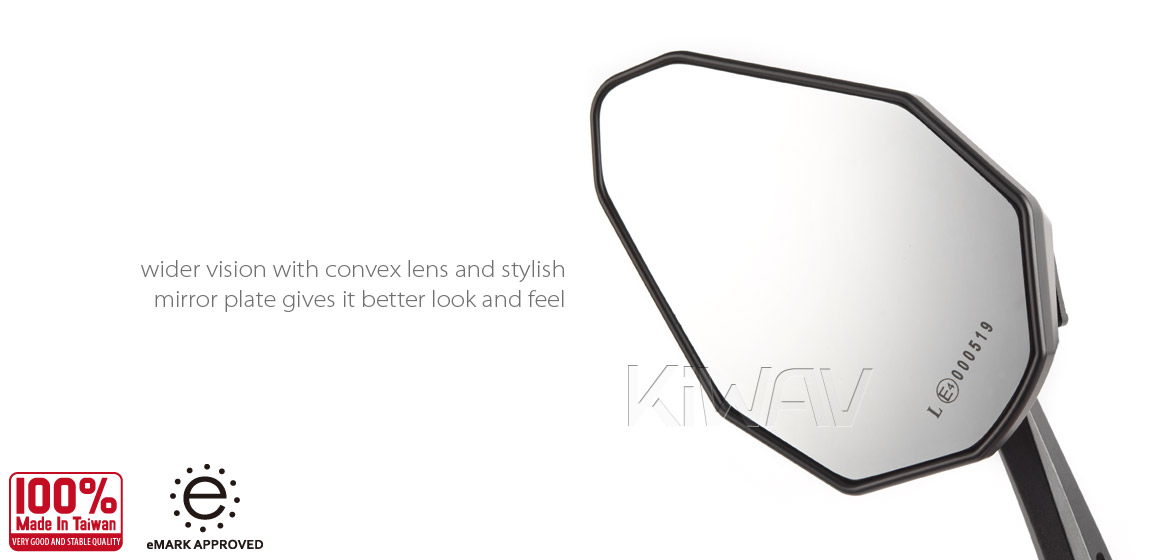 KiWAV motorcycle bar end mirrors ViperII orange for Triumph air-cooled models with OEM handlebars