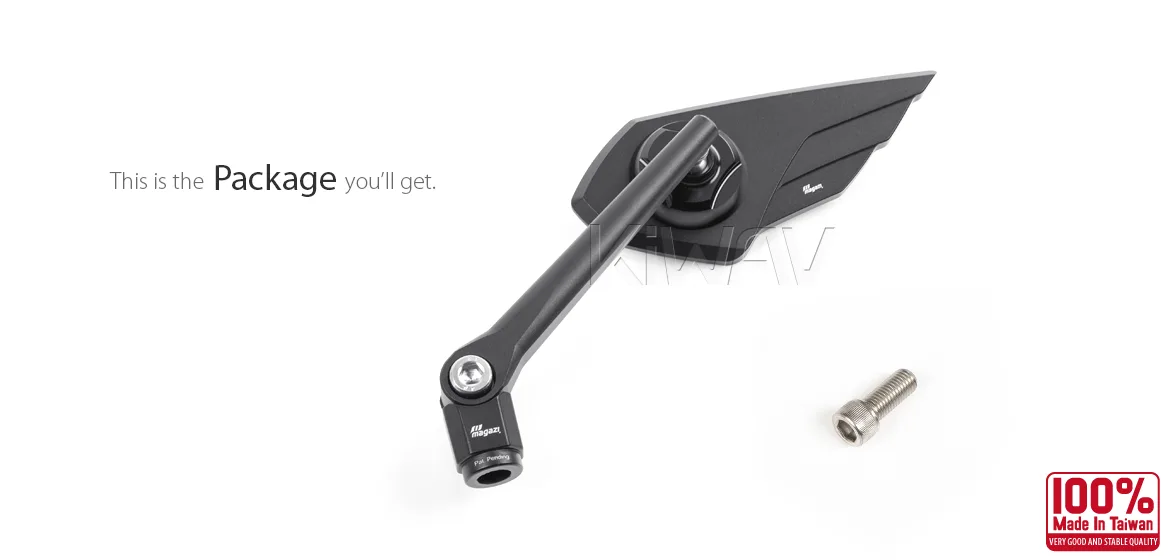 KiWAV motorcycle mirror Wisp compatible with Harley Davidson Street 500/750 a piece left hand
