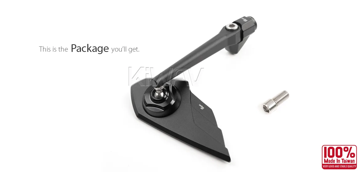 KiWAV motorcycle mirror Wisp 10mm compatible with most BMW a piece right hand