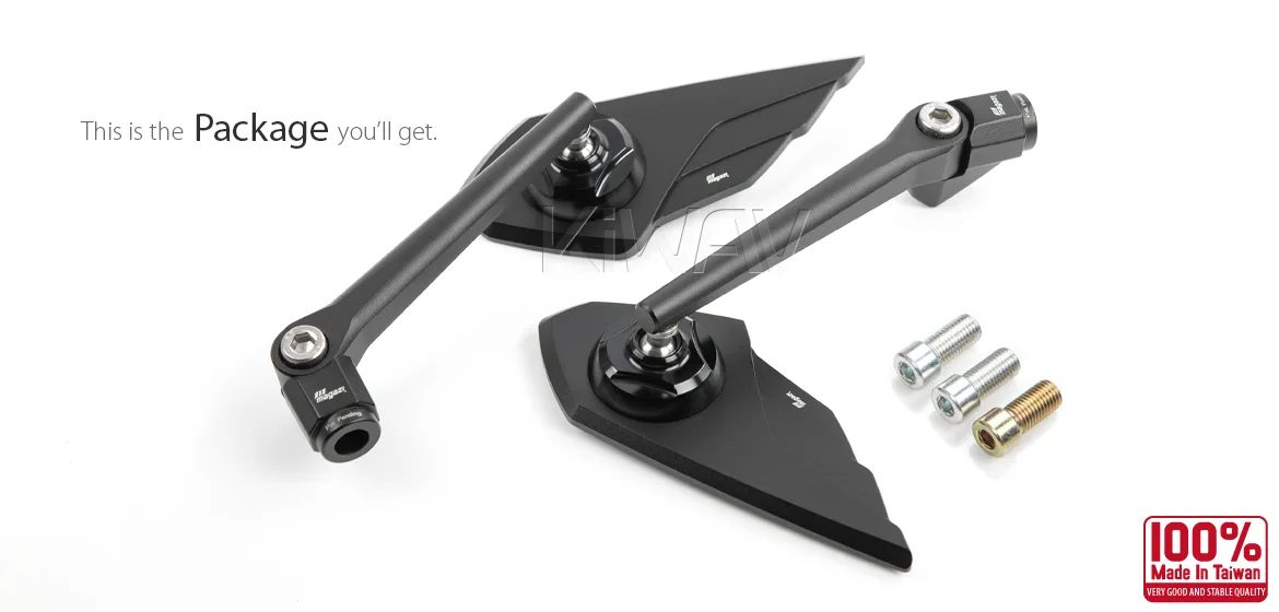 KiWAV motorcycle mirror Wisp 10mm threaded a pair