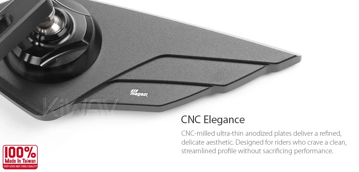 KiWAV motorcycle bar end mirror Wisp black left hand compatible with BMW M12 threaded handlebar