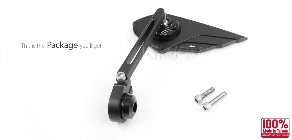 KiWAV motorcycle bar end mirror Wisp black left hand compatible with Triumph water-cooled models