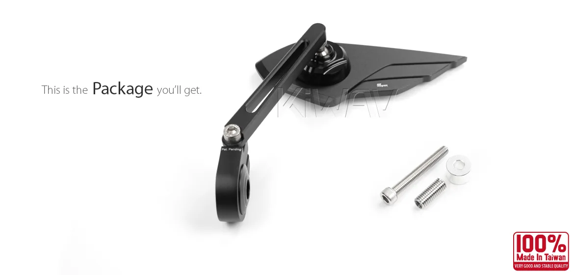 KiWAV motorcycle bar end mirror Wisp black left hand compatible with Indian Scout Bobber