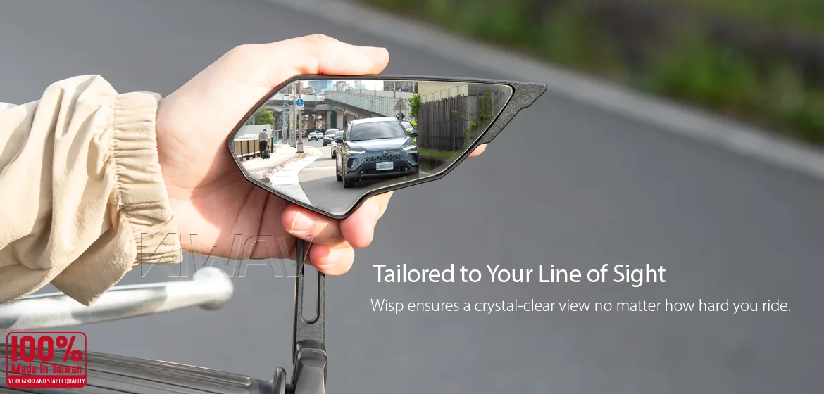 KiWAV motorcycle bar end mirror Wisp black right hand compatible with Harley Davidson Sportster Dyna Softail XG street