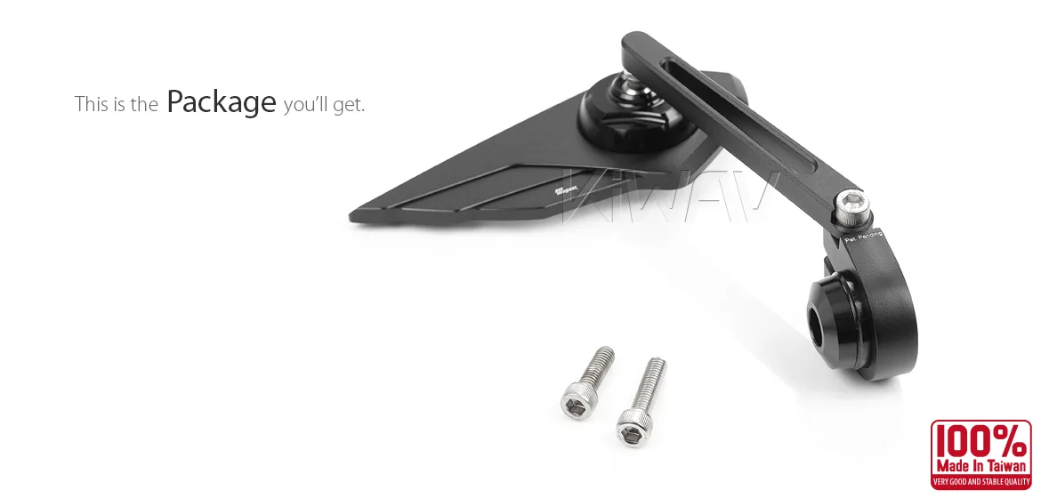 KiWAV motorcycle bar end mirror Wisp black right hand compatible with Triumph water-cooled models