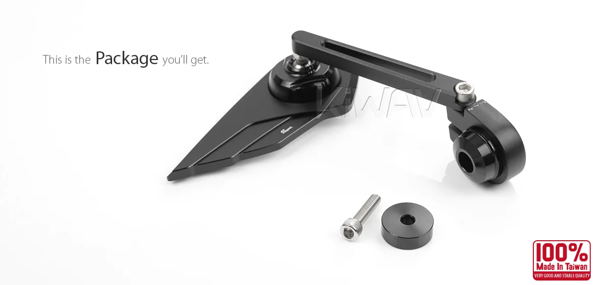 KiWAV motorcycle bar end mirror Wisp black right hand compatible with Moto Guzzi