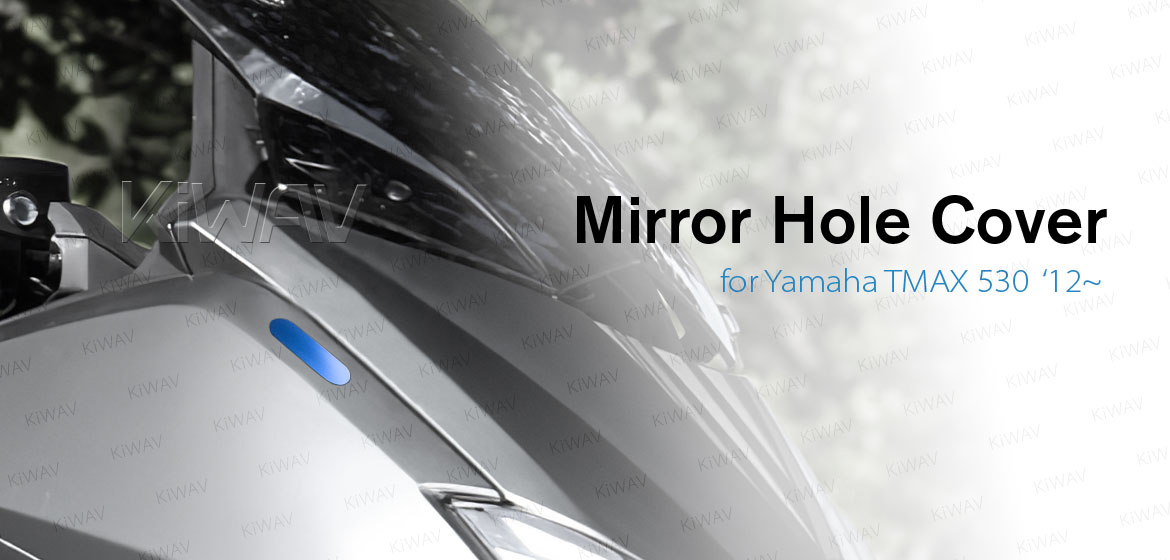 KiWAV blue mirror hole cover for Yamaha TMAX 530 '12~