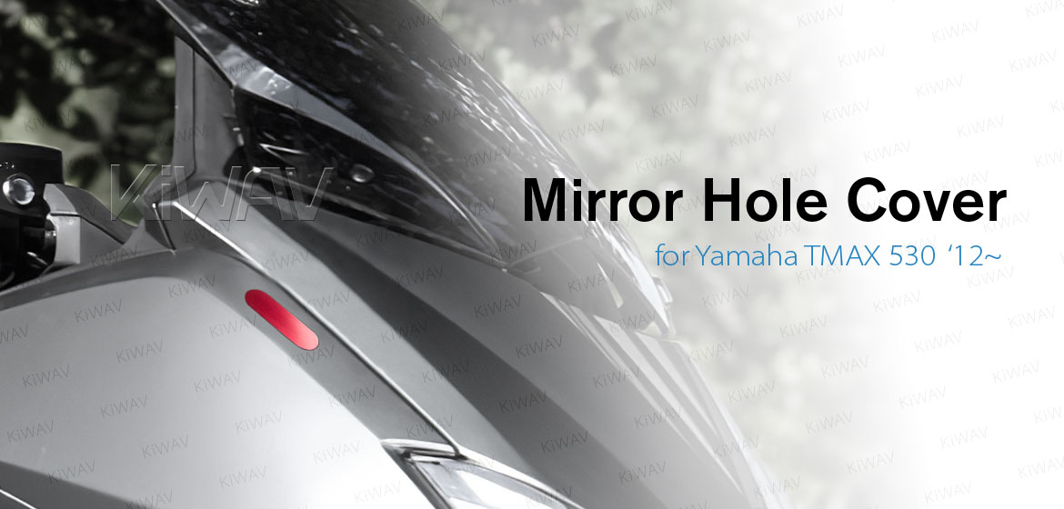 KiWAV red mirror hole cover for Yamaha TMAX 530 '12~