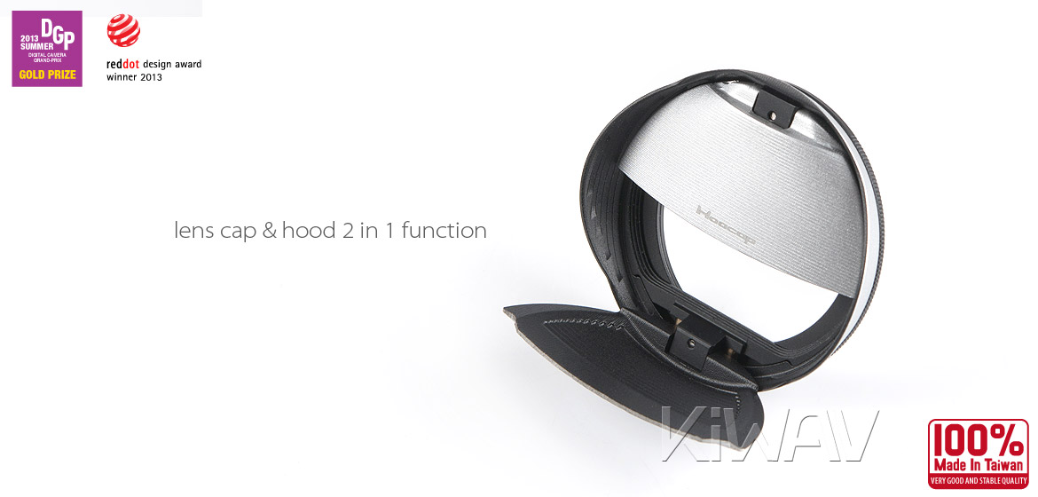 KiWAV Hoocap DSLR Lens Cap and Hood 2 in 1 TX37