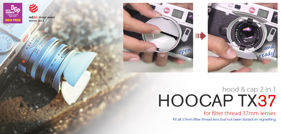 KiWAV Hoocap DSLR Lens Cap and Hood 2 in 1 TX37