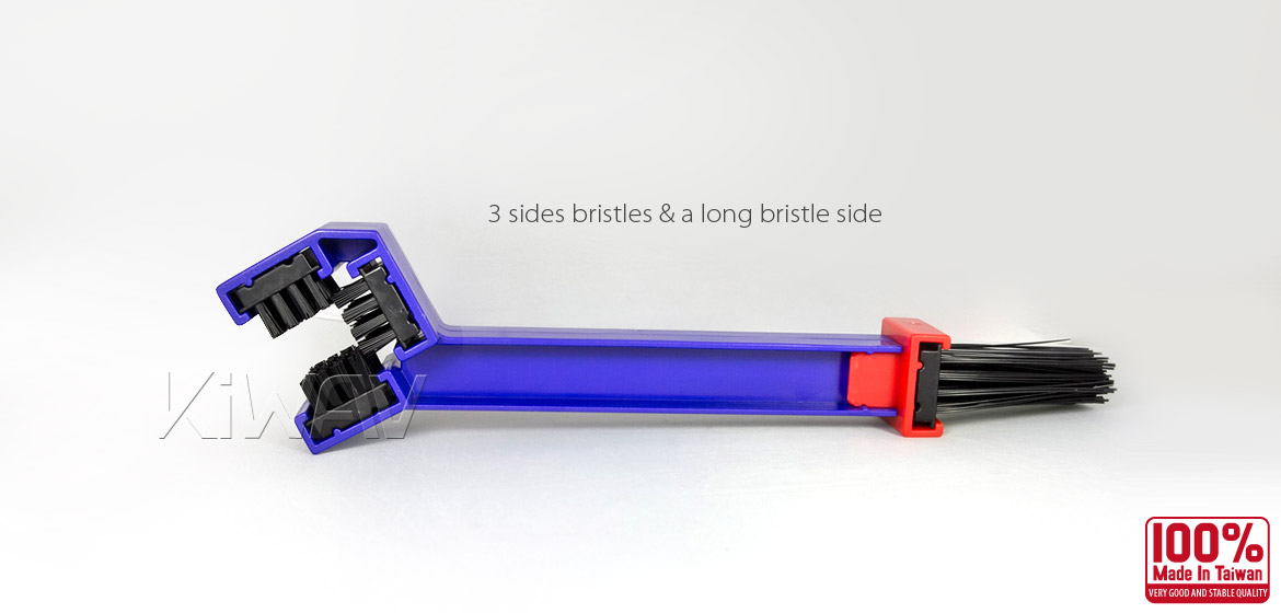 KiWAV motorcycle chain scrubber 3 way brush