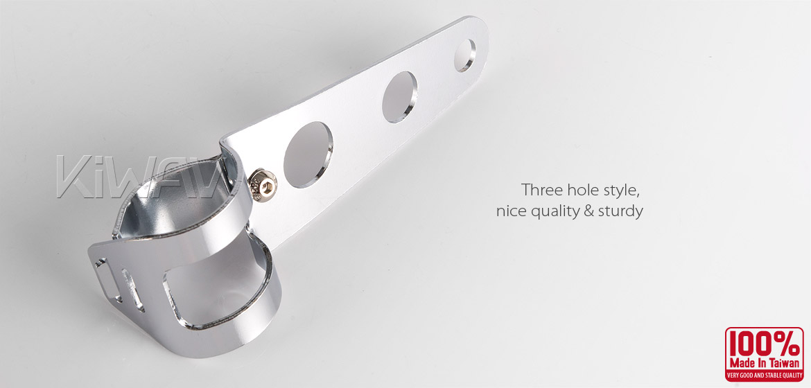 KiWAV Motorcycle head Lamp light bracket mount chrome 30~38mm fork clamp on