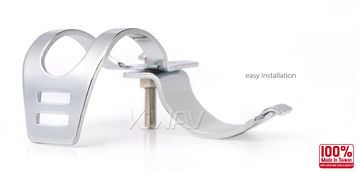 KiWAV Motorcycle Indicator turn signal Bracket Holder Fork Chrome 30~39mm