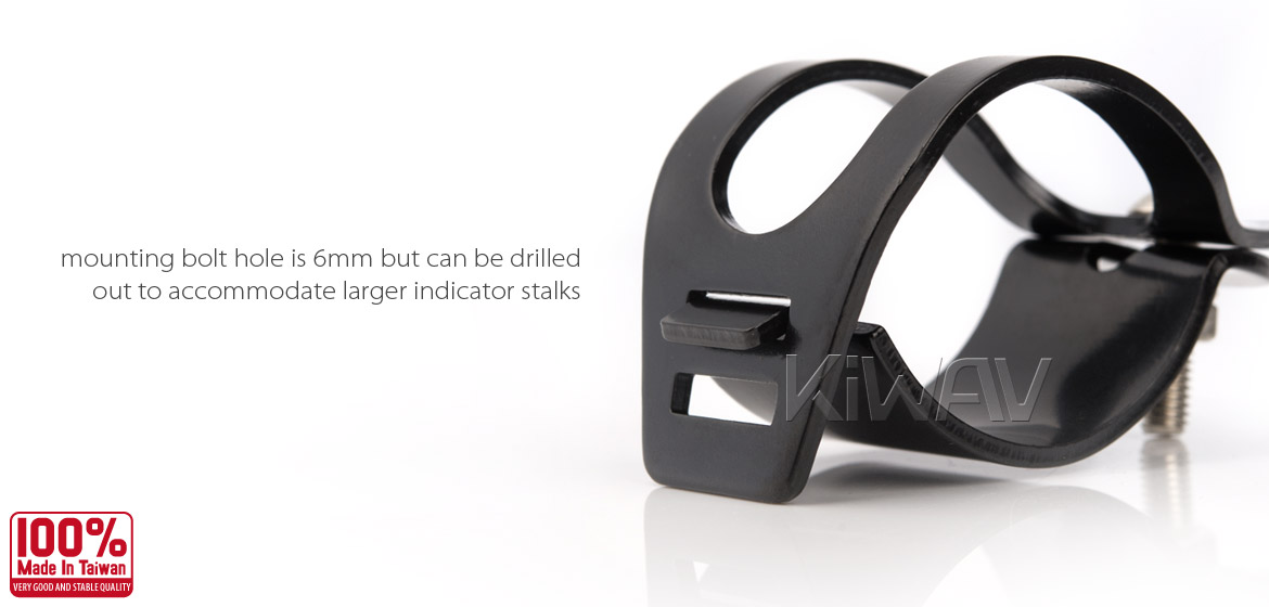 KiWAV Motorcycle Indicator turn signal Bracket Holder Fork Black 30~39mm