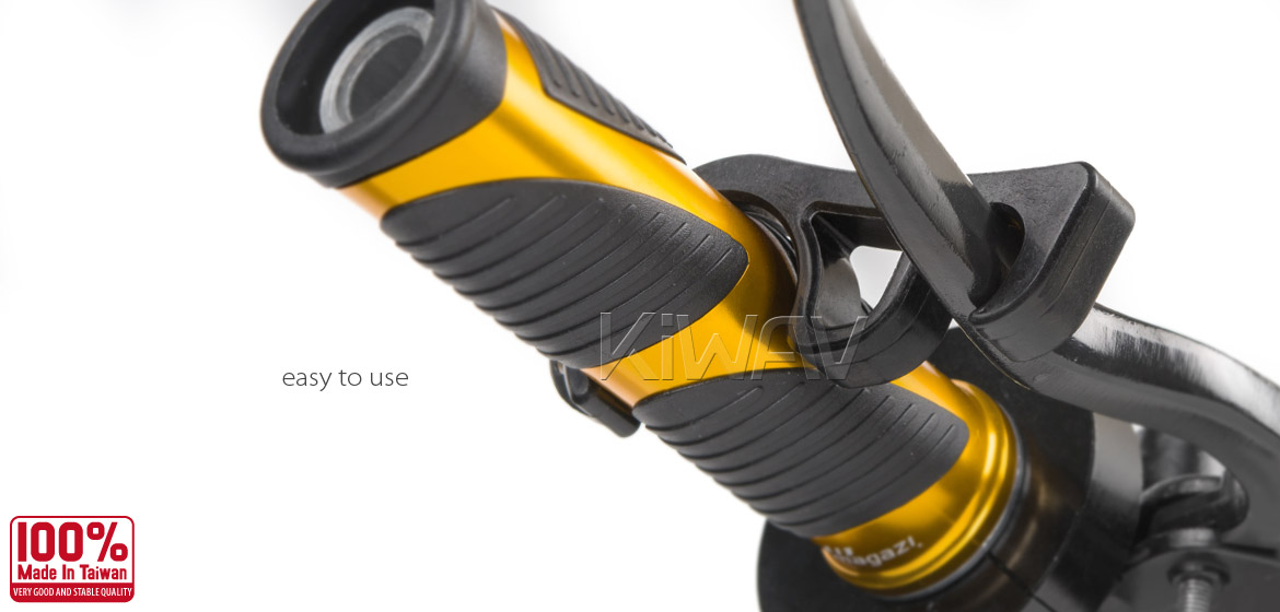KiWAV motorcycle brake lever lock black universal fit