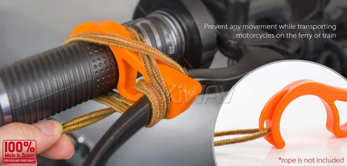 KiWAV motorcycle brake lever lock orange universal fit