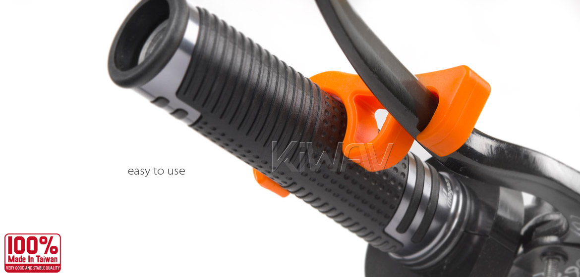 KiWAV motorcycle brake lever lock orange universal fit