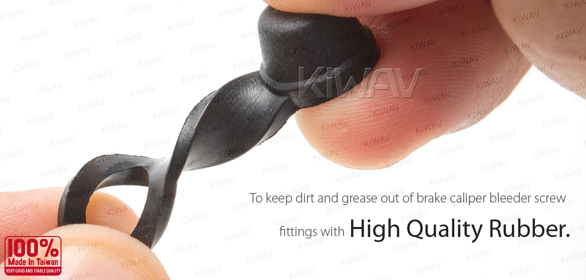 KiWAV motorcycle brake caliper bleeder rubber cap black